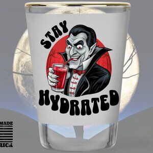 Dracula Shot Glass Funny Vampire Barware Collectible Novelty Bar Accessories
